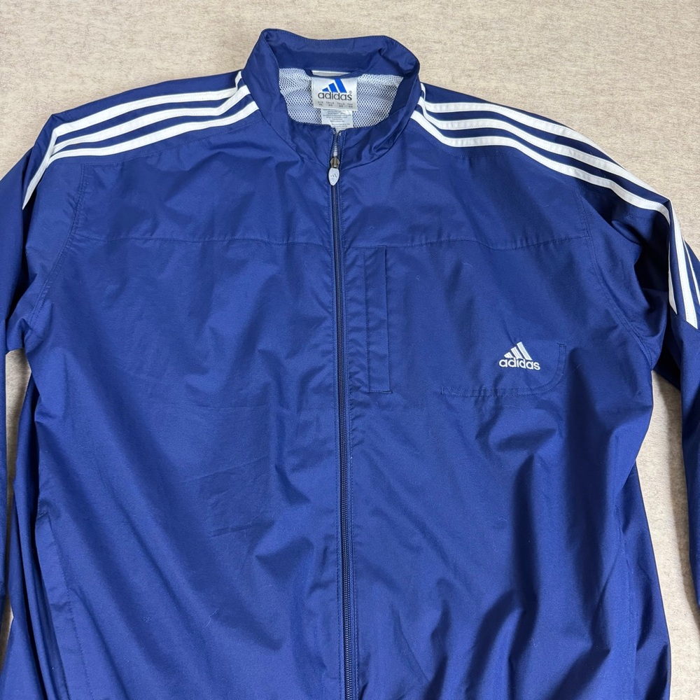 Adidas Vintage Men's Blue Full Zip Jacket - Size XL
